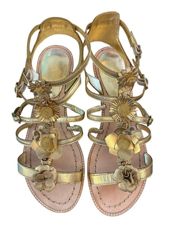 kate spade Shoes - Kate Spade Sadia Metallic Napa Sandals Size 7.5